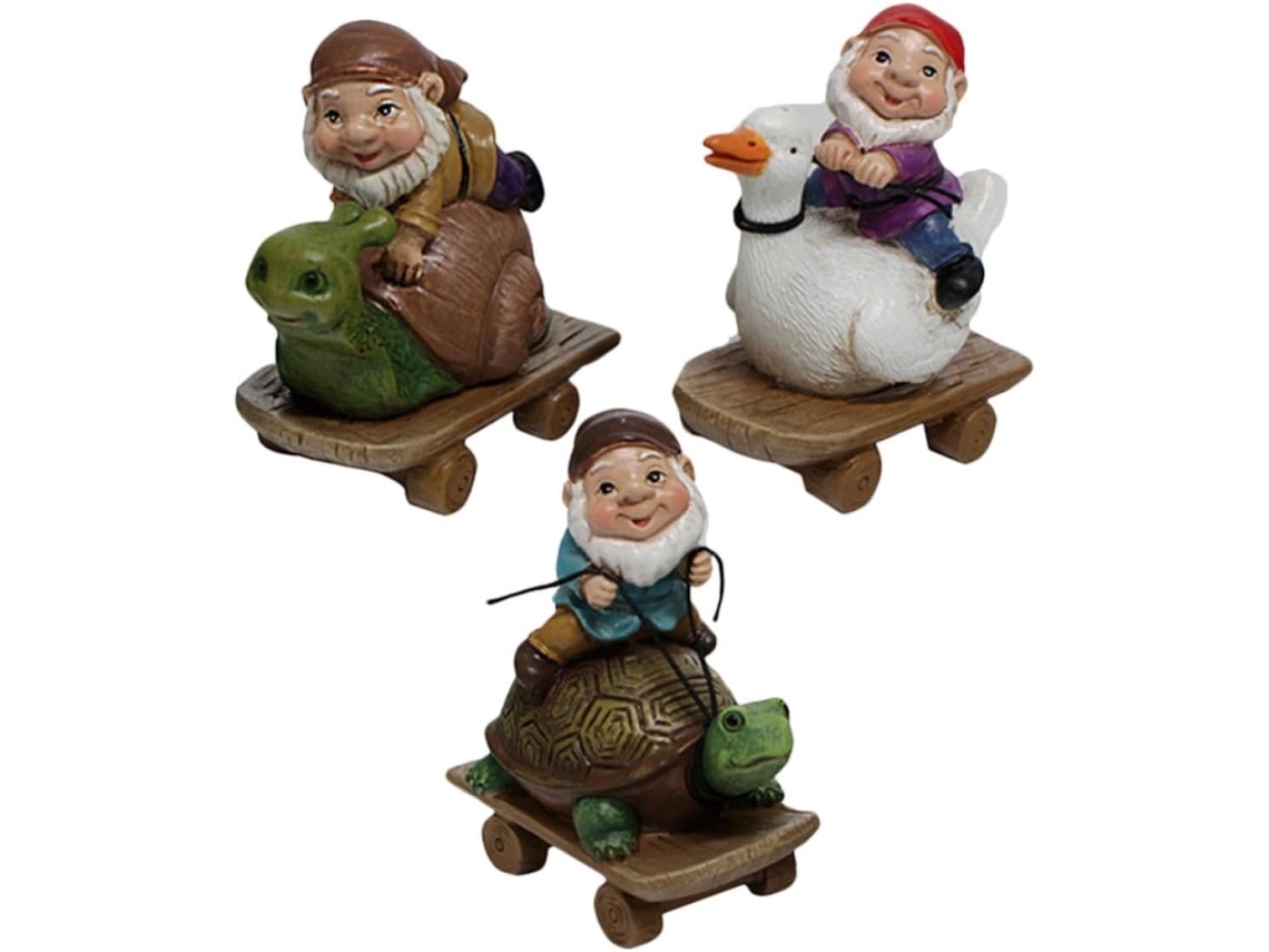 Gnomos De Jardín De Resina Con Un Diseño Creativo. Figuras Decorativas En Miniatura Para Jardín, Ideales Para