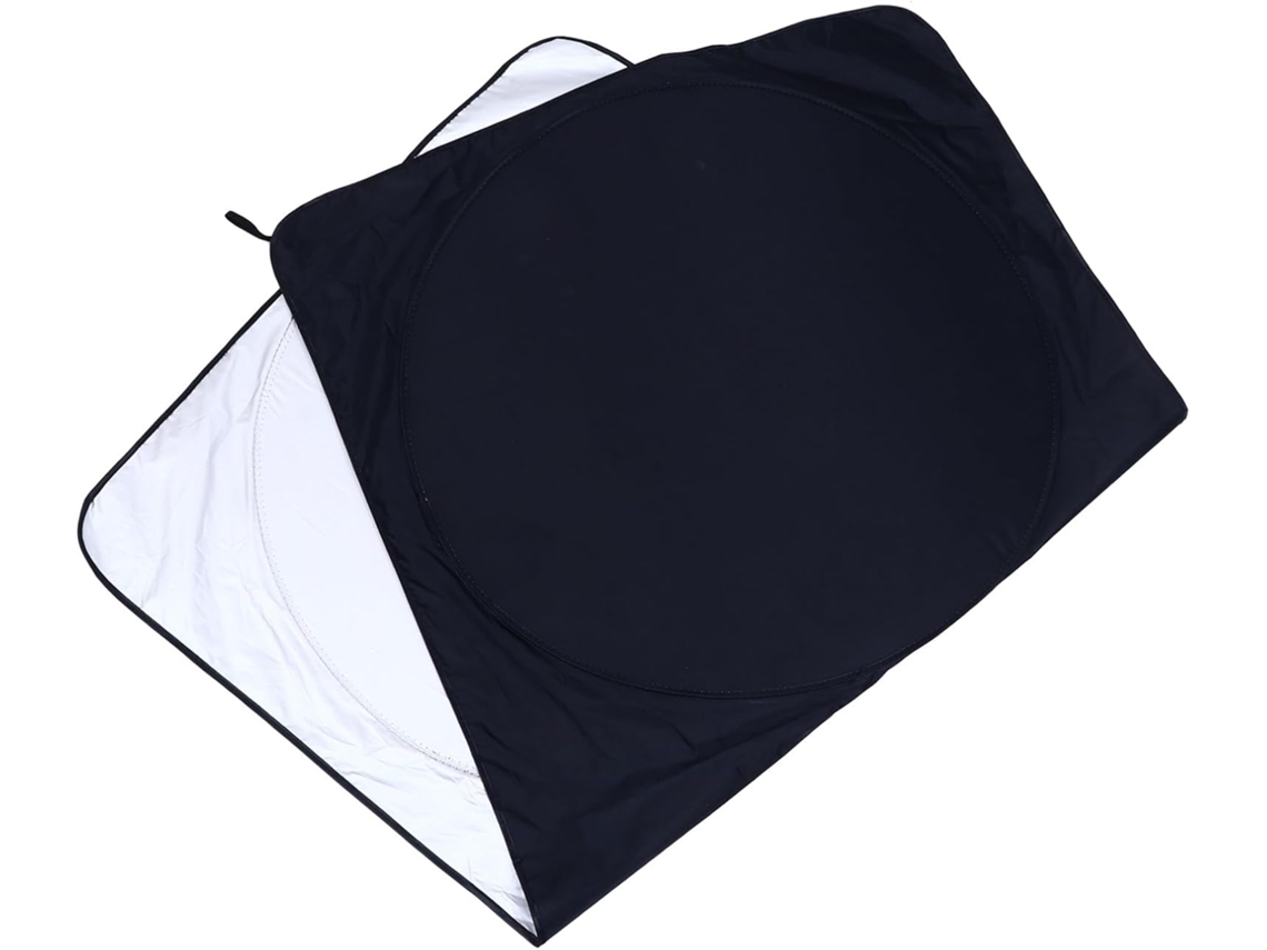 Parasol Para Coche 210t, Tejido Plateado, 160x89 Cm, Gran Formato, Doble Círculo, Protección Solar.