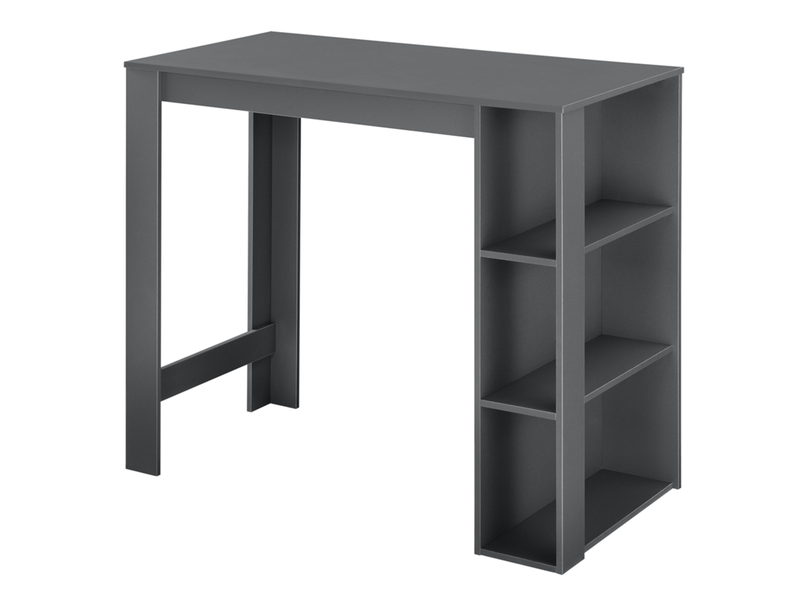 Mesa de Bar Danderyd con 3 estantes aglomerado 120x60x106 cm - Gris oscuro [[EN.CASA]]