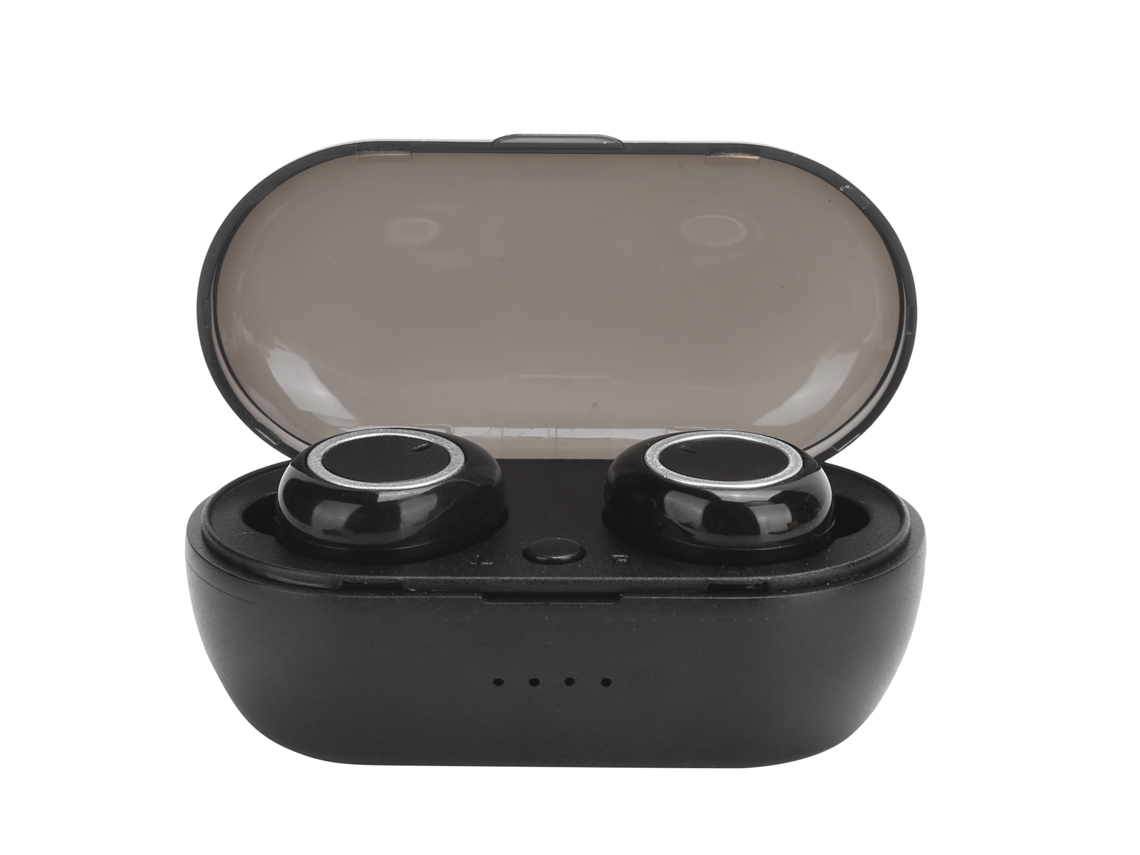 Fone De Ouvido True Wireless Bluetooth 5.0 Estéreo Redução De Ruído Binaural Bthi30 Prata Preto