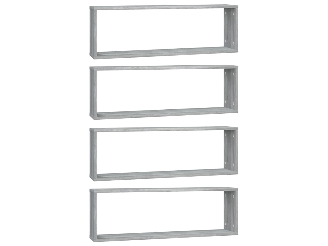 Estantería cúbica de 4 piezas Sonoma MAISON EXCLUSIVE, con detalles en madera gris