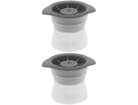 Paquete de 2 moldes de hielo esféricos, bola de hielo redonda apilable de fusión lenta para hacer cubitos de hielo redondos para whisky y bourbon