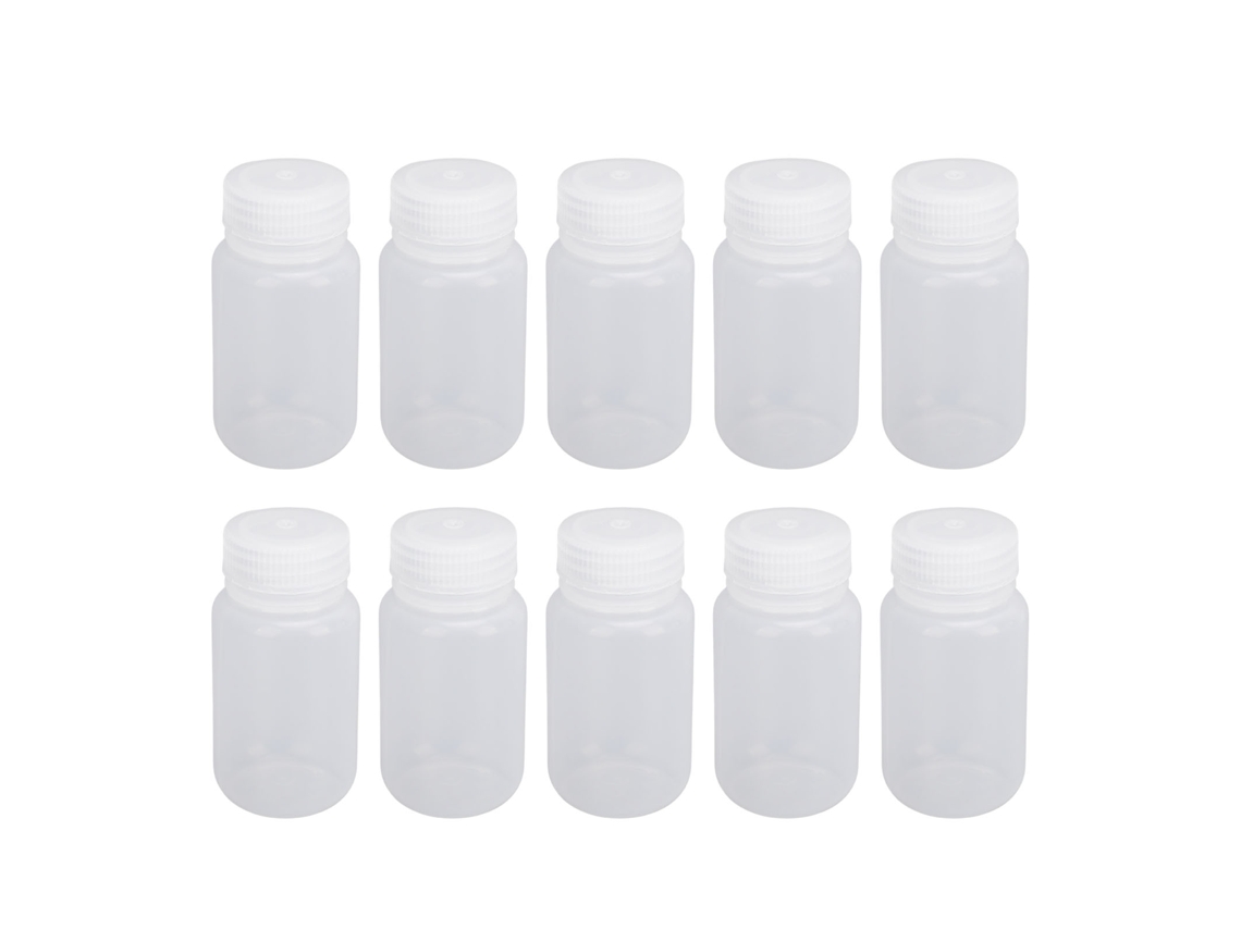 10 Unidades Botella Reactivo Plástico Boca Ancha Laboratorio 125ml Sellada Almacenamiento Muestras Líquidas