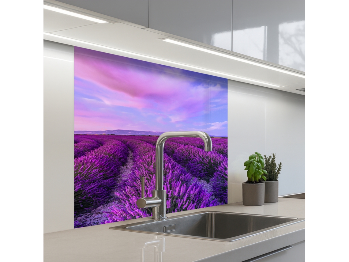 Paneles para salpicadero de cocina Lavanda - Morado - Flores - Naturaleza 80x80 cm