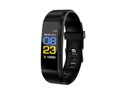 Pulsera inteligente con monitor de ritmo cardíaco, presión arterial y fitness, color negro