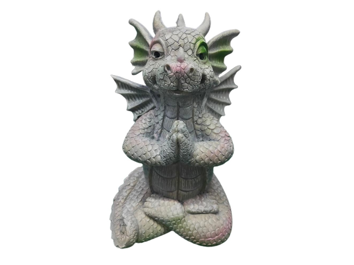 Estatua de dragón de resina, escultura artística de dragón Buda