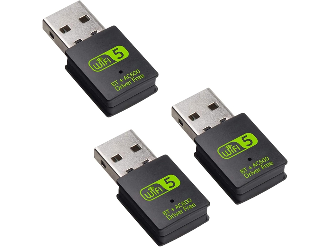 Adaptador Usb Wifi Bluetooth 3x, Receptor De Red Externo De Doble Banda De 600 Mbps, Dongle Para Pc