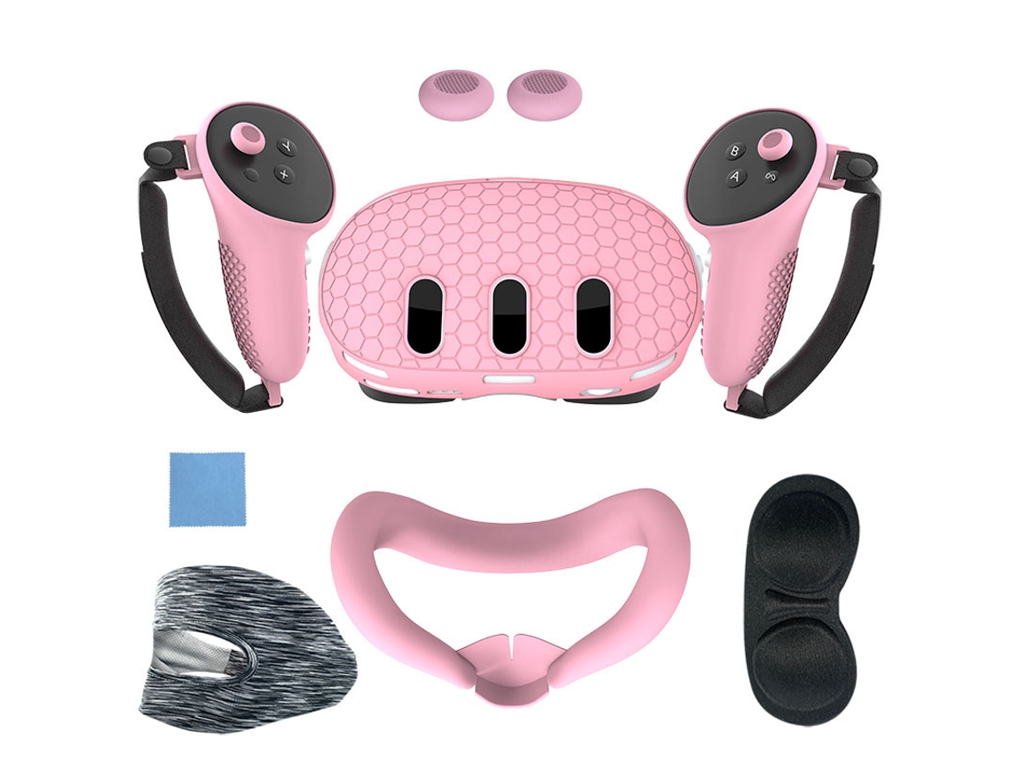 Juego De 7 Accesorios, Funda Protectora Suave Para Realidad Virtual, Estilo Hexagonal (morado).