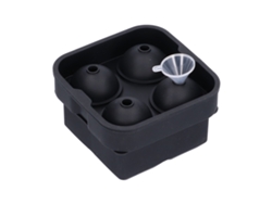 2 Moldes De Silicona Reutilizables Para Hielo, 4 Tamaños Para Cubos Y Bolas, Color Negro Con Embudo.