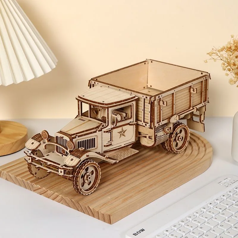 Juego De Rompecabezas De Madera 3d De Camión Para Armar Uno Mismo: Un Regalo Educativo Y Divertido.
