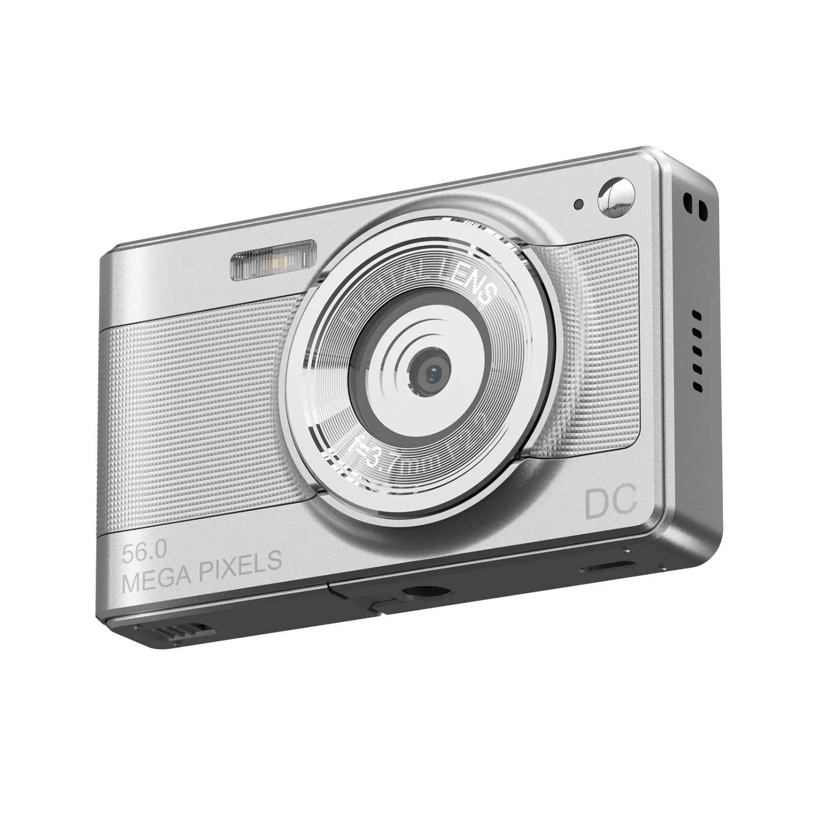 Videocámara digital HD 1080p (plateada, 32 GB de memoria), 56 MP, pantalla IPS de 2,88 pulgadas, zoom digital 8x.