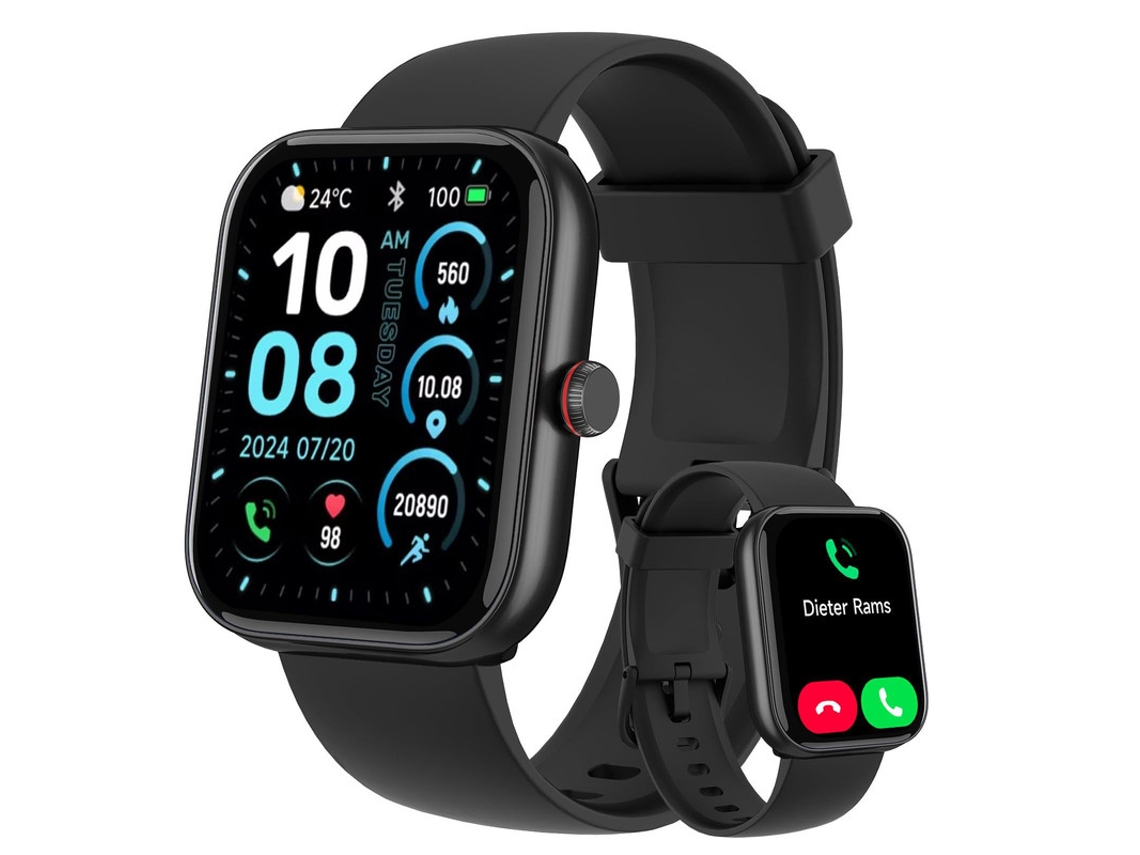Smartwatch YIZHOOD IDW20 1.91 inch Llamada Bluetooth IP68 Impermeable Monitorización de Salud 100+ Modos Deportivos 300mAh (Android e IOS - Negro)