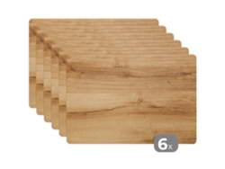 Manteles Individuales Juego De 6aspecto Madera - Marrón - Madera 45x30 Cm