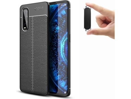 Carcasa y Soporte Oppo find X2 Rugged Leather Negro