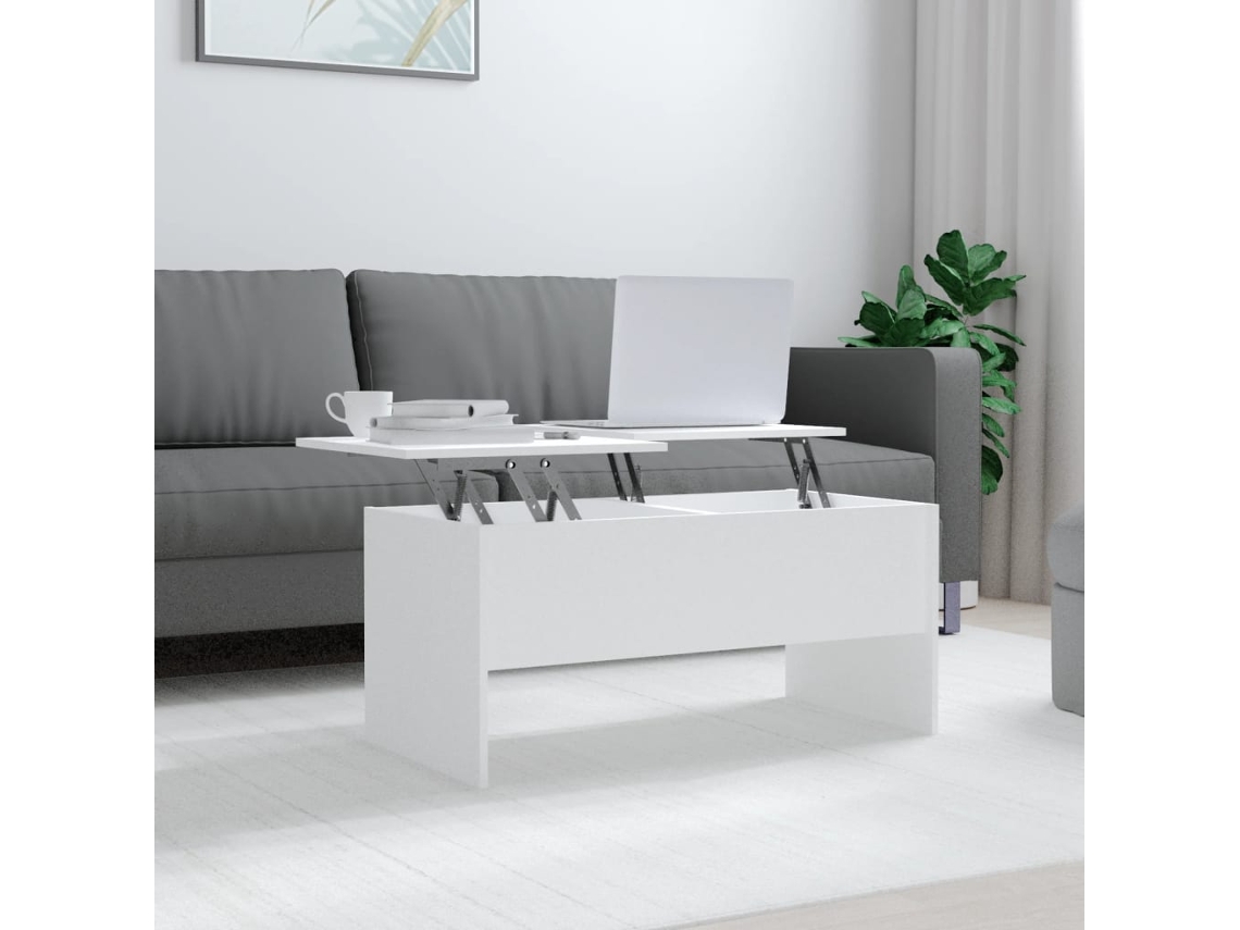 Mesa de Centro Apoyo 102X50,5X46,5 cm Madera Procesada Blanco