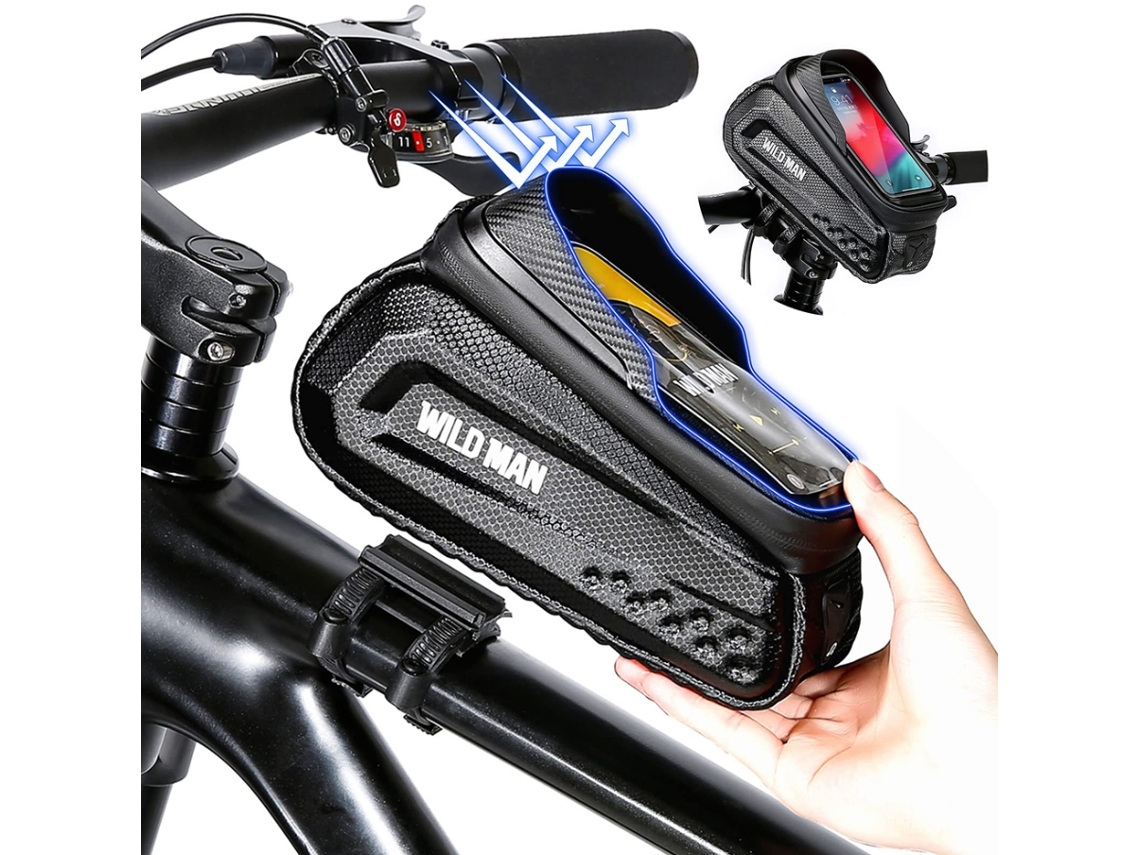 Bolsa para cuadro de bicicleta Bolsa impermeable para manillar de cuadro de gran volumen con pantalla táctil YEMAESRE