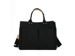 Bolso de mano Lalamoli de lona informal de gran capacidad para mujer, color negro