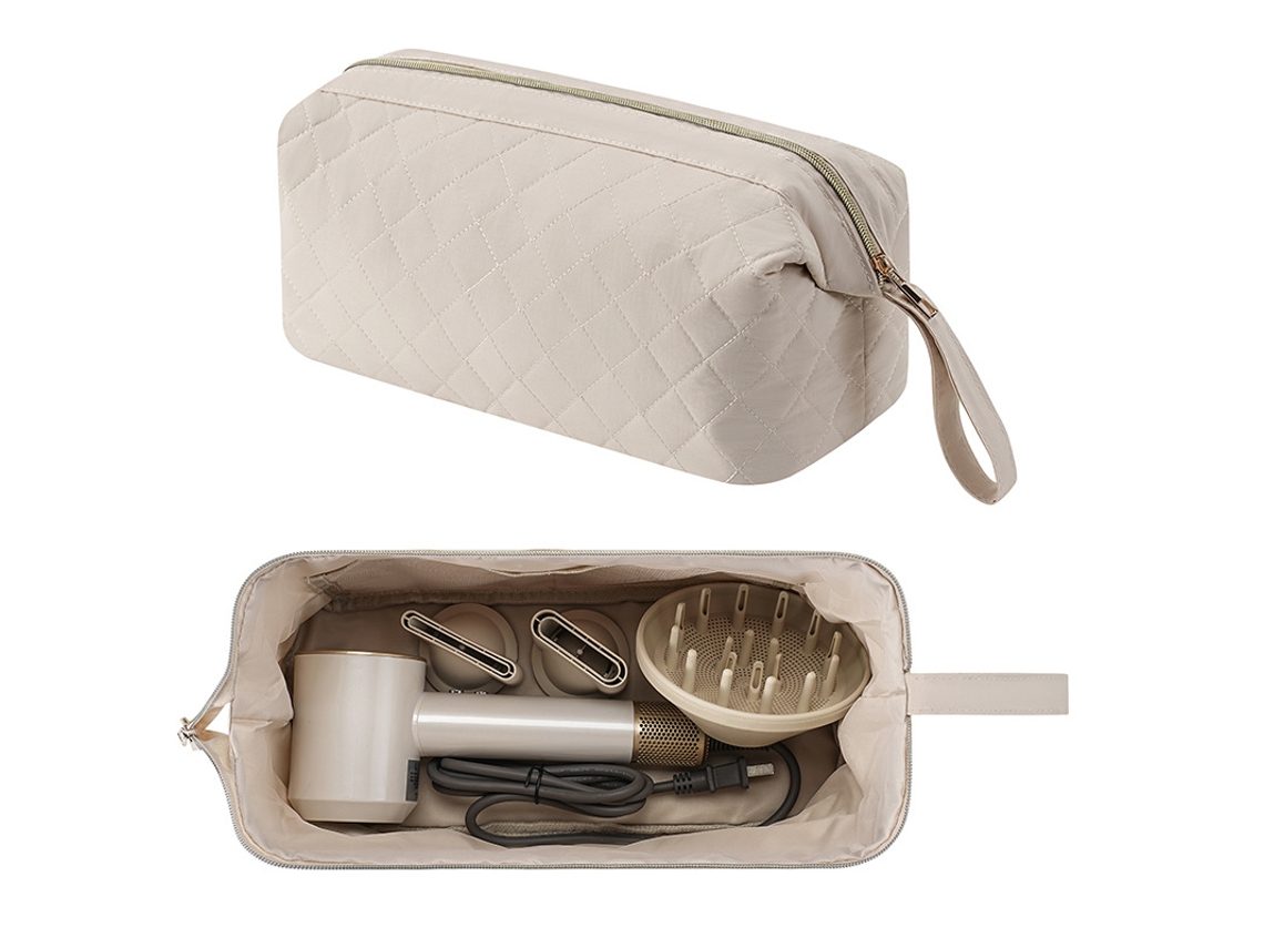 Bolsa Para Secador De Pelo, Modelador De Caracoles, Bolsa Multifunción Para Viajes - Blanca