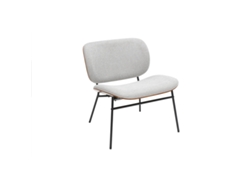 Sillón Shelby Miliboo de tela terciopelada con textura metalizada en gris y negro