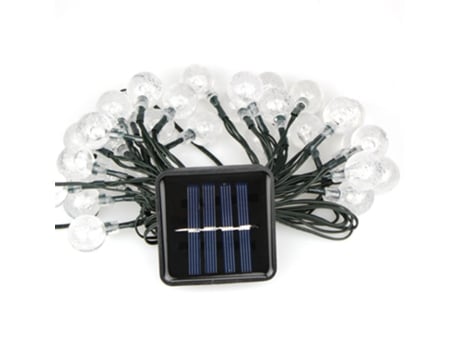 Guirnalda de luces solares Globe, 30 bolas de cristal para exteriores, para decoración de jardín, cenador, patio