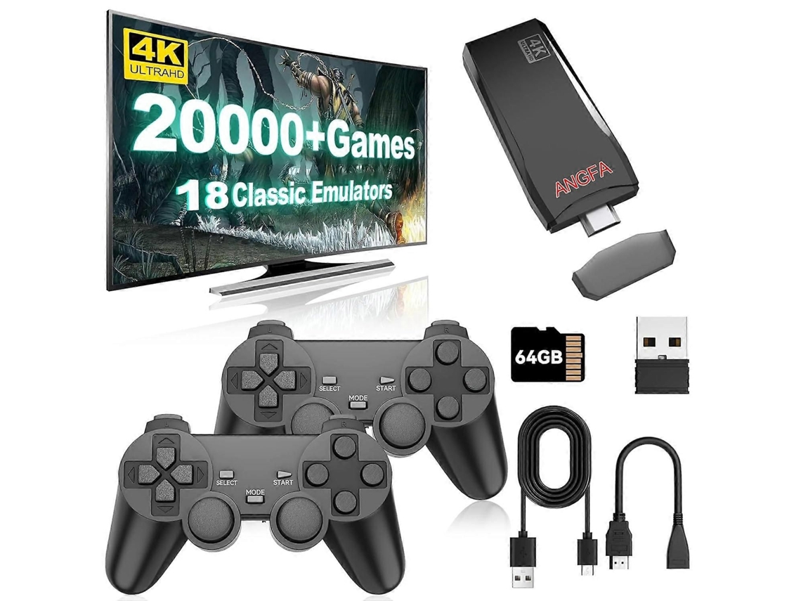 Consola inalámbrica retro para videojuegos, versión actualizada con más de 20.000 juegos integrados, 18 emuladores y salida HDMI 4K. GOKOCO