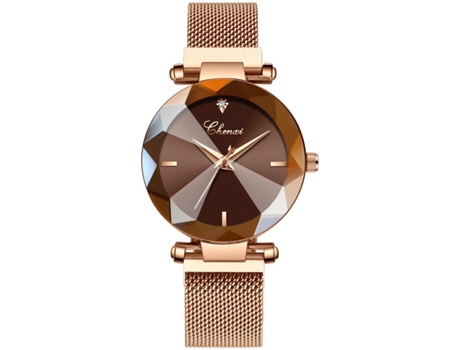 VEANXIN Relojes de pulsera para mujer con cierre magnético y malla impermeable-Marrón