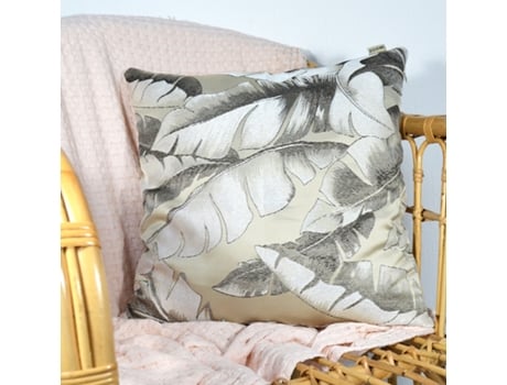 Funda De Almohada Bordada Con Hilo Dorado Hojas De Plátano BOD HOME
