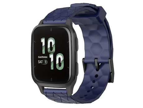 Correa para Garmin Forerunner Sq2 20 mm Patrón de fútbol Color sólido Correa de reloj de silicona azul marino VENISYMLIS