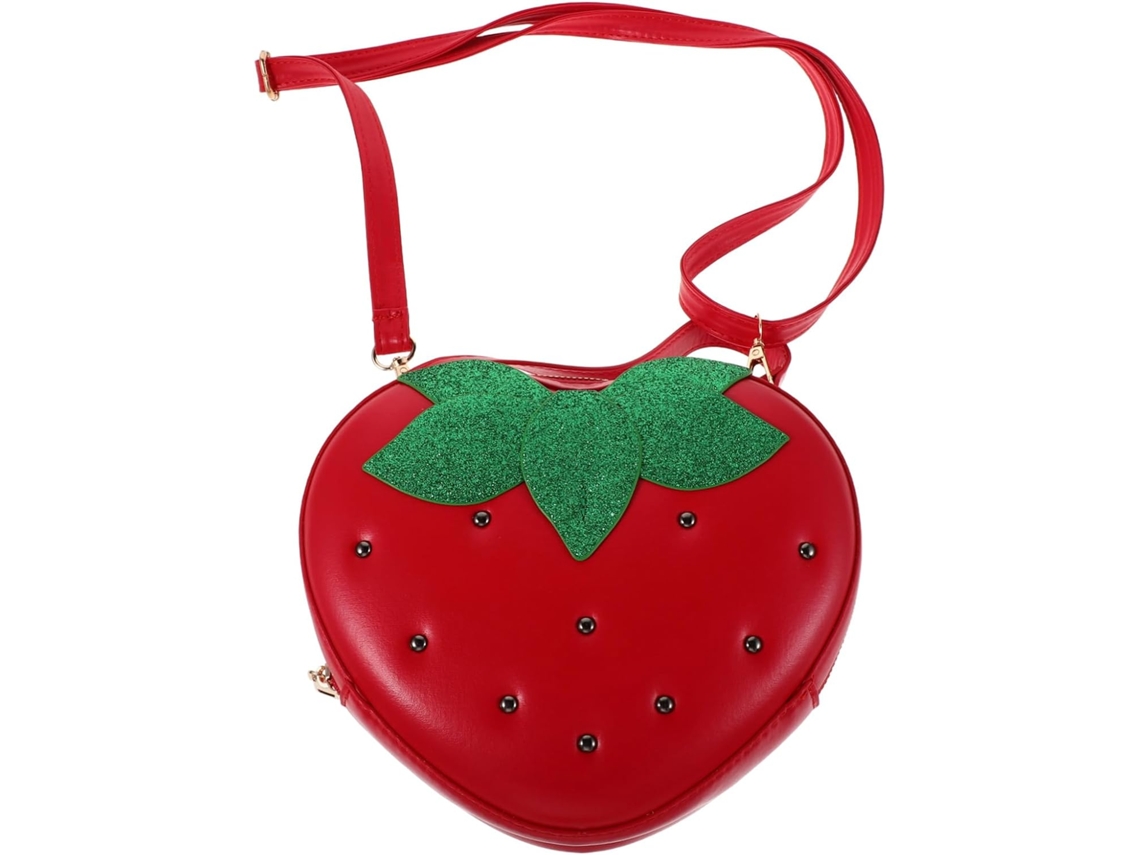 Bolso Bandolera Con Diseño De Fresa Para Niñas, Con Monedero Y Bolso Ajustable Para Niños Y Niñas.