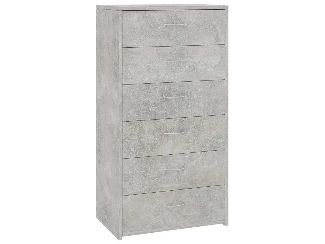 Aparador con 6 cajones MAISON EXCLUSIVE en contrachapado gris cemento (50x34x96 cm)