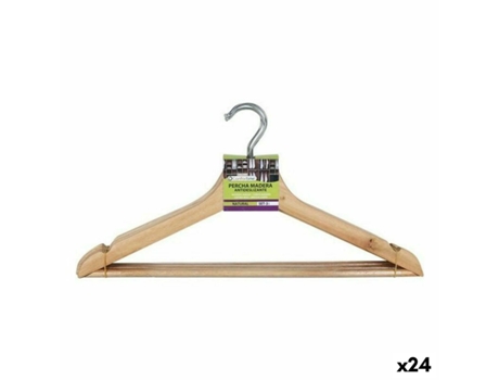 Juego de Perchas CONFORTIME Antideslizante Marrón Madera 3 Piezas (24 Unidades)