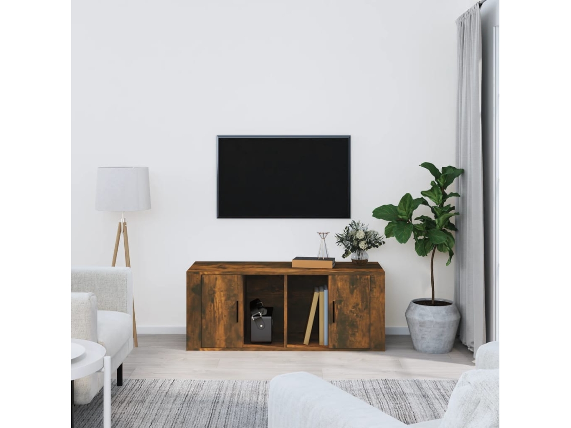 Mueble Tv 100 x 35 x 40 cm Madera Procesada Roble Ahumado-Derivados