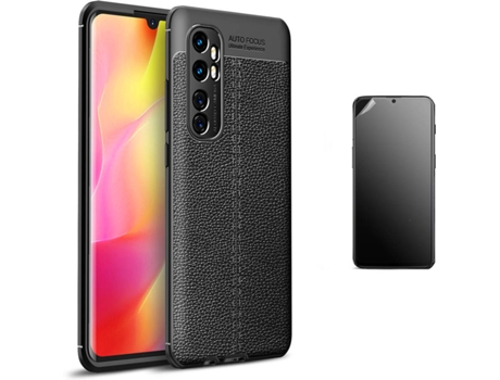 Kit Carcasa y Protector Xiaomi Mi Note 10 Lite Ultimatte Rugged Leather Negro