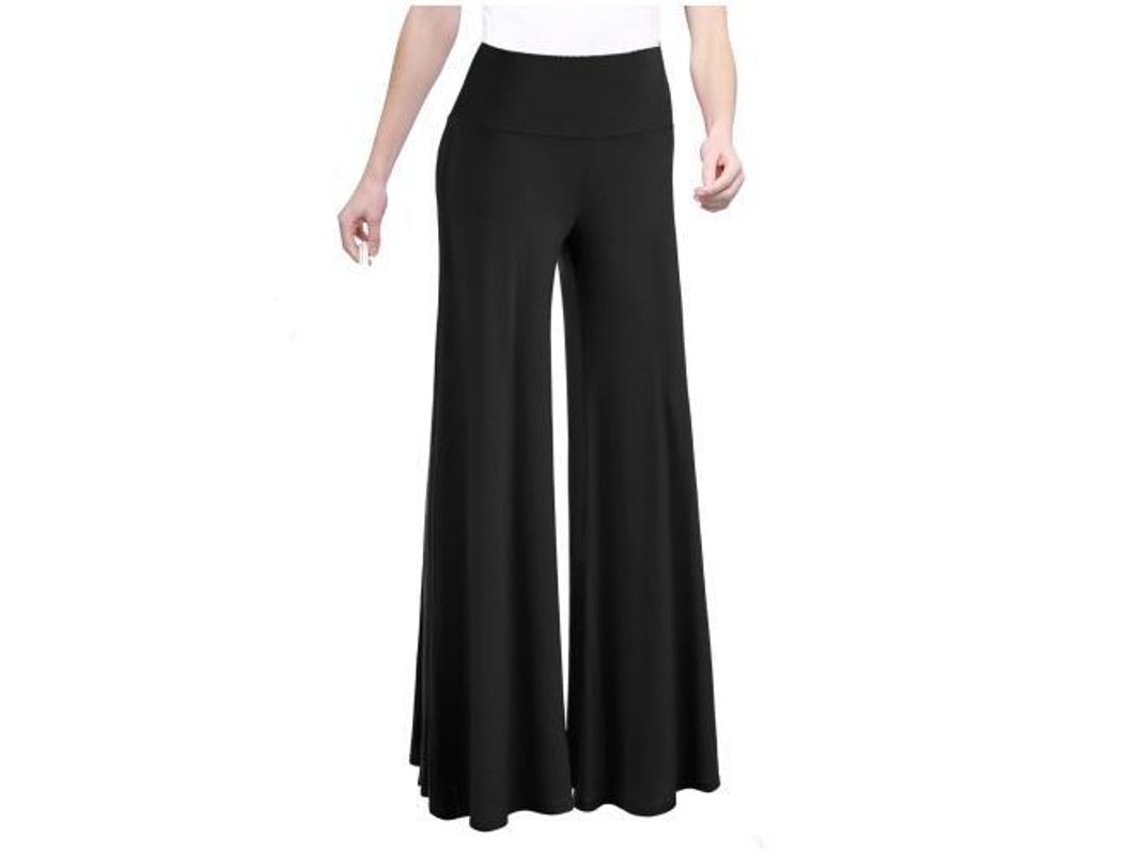 2026-pantalones De Lujo Amplios Para Mujer De Alta Cintura Elásticos Cómodos Casuales Para Descanso L Negro