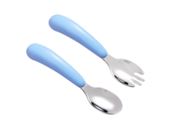 Cubiertos infantiles con estuche, cucharas y tenedores integrados, cubiertos de acero inoxidable para bebés, juego de cubiertos infantiles