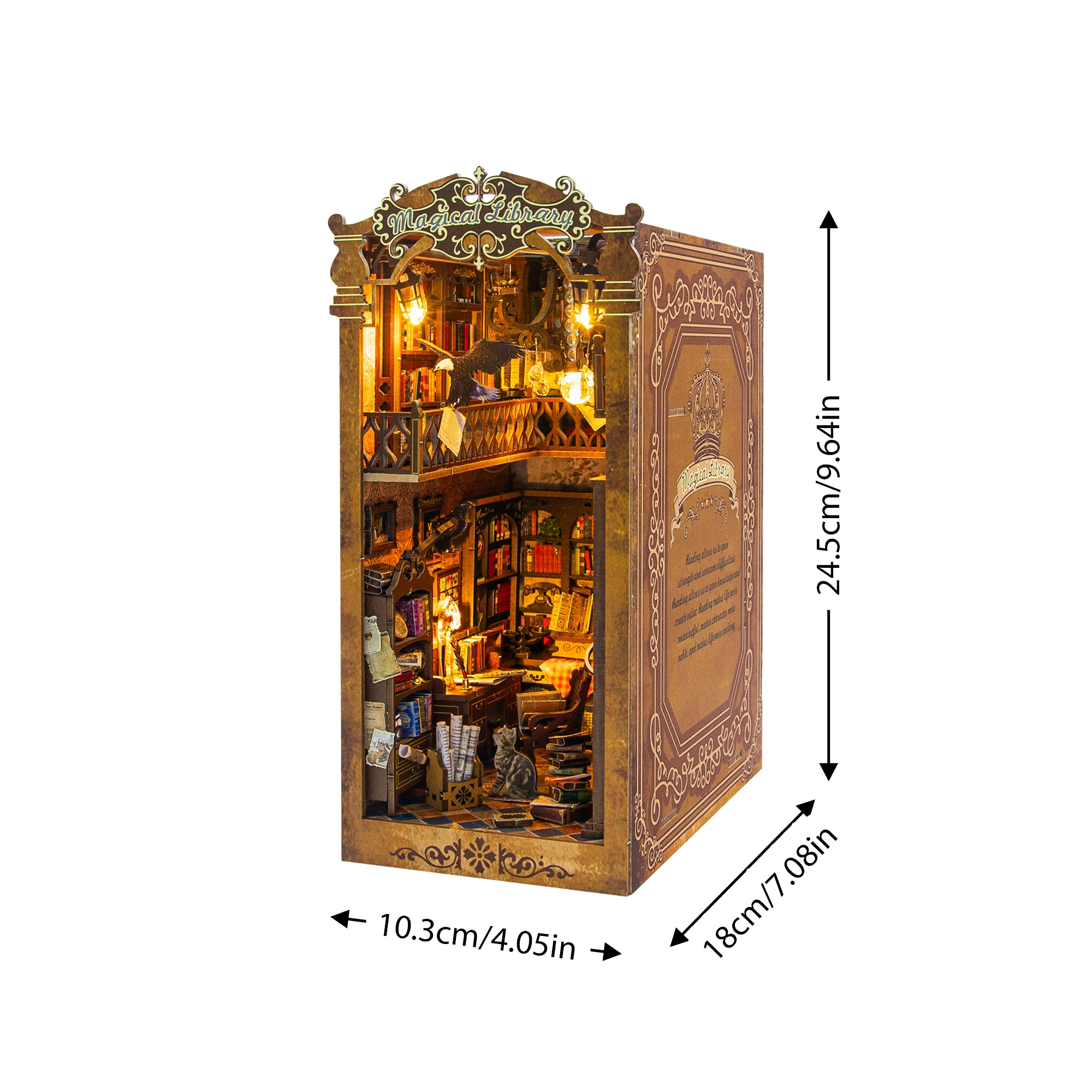 (m2513a) Mini casa de muñecas Juguete Soporte para libros de casa de muñecas Estante de madera