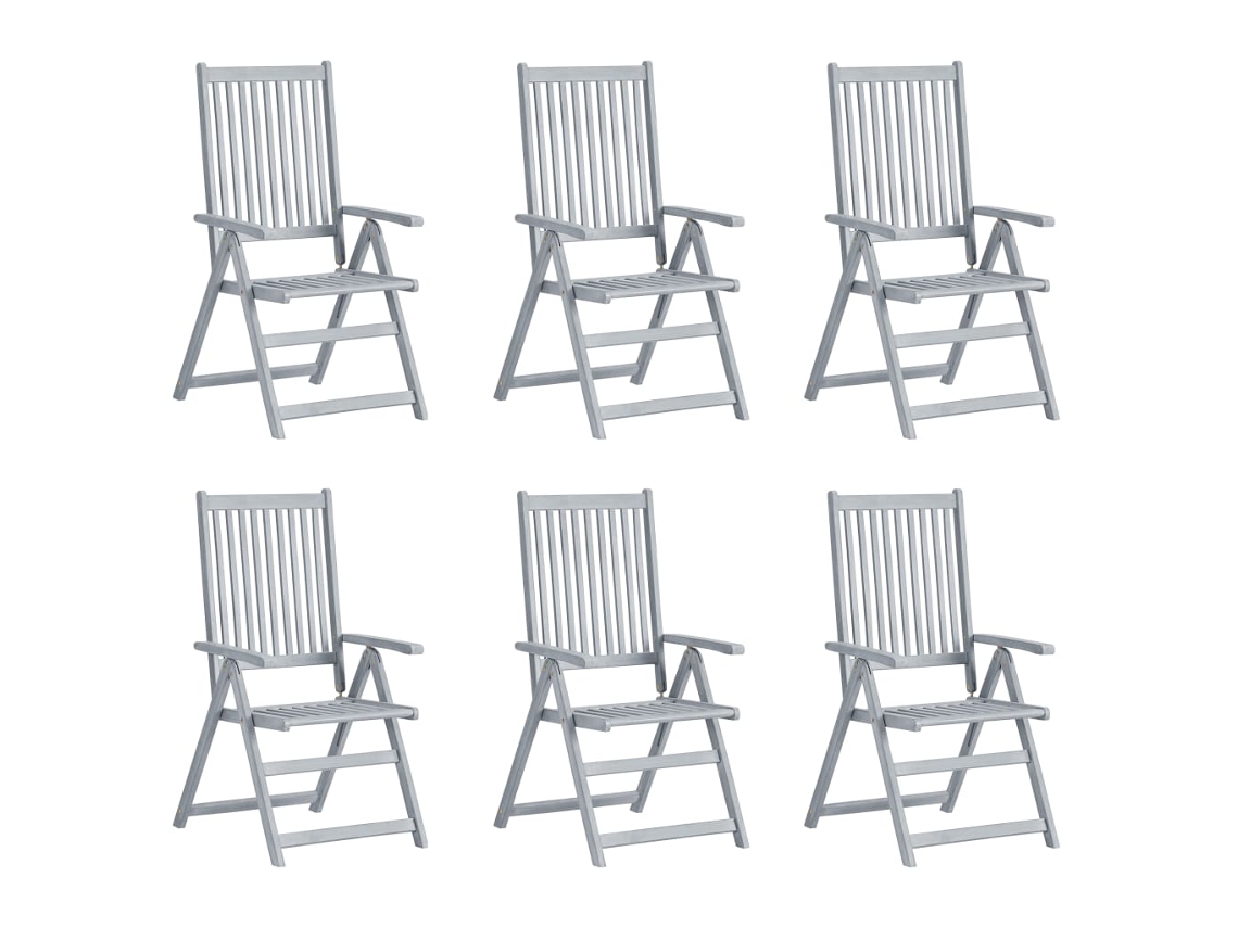 Maison Exclusive - Sillas Reclinables Jardín Y Cojines 6 Uds Madera Maciza Acacia