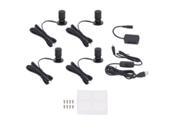 2026-4pcs Luces De Destello Led Dimmables Usb Mini Para Joyería, Vitrinas, Entradas, Luz Natural Negro 5v