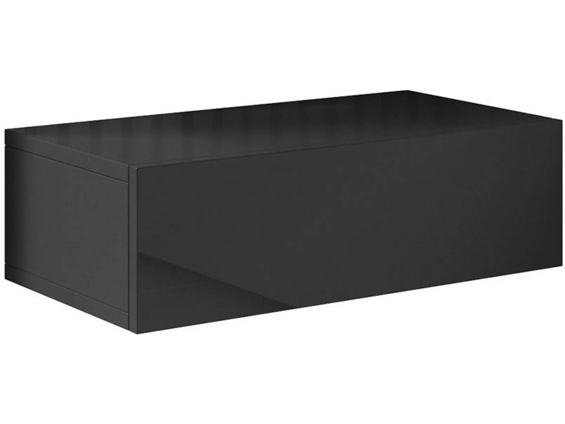 Conjunto de 2 Mesitas de Noche MÓVEIS BONITOS Europa (Negro - Melamina - 46x34x15 cm)