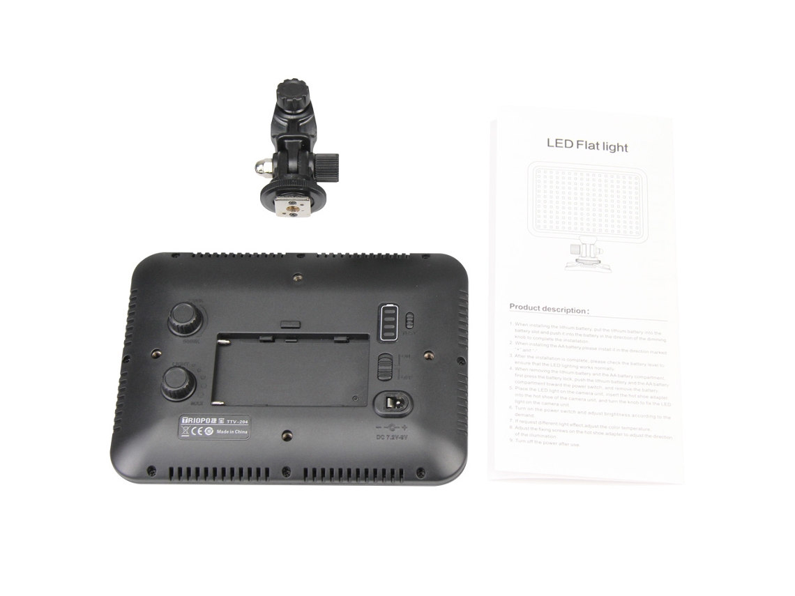 Luz Led Para Cámara Triopo Ttv-204 Ultradelgada Regulable Panel Portátil Iluminación Fotografía Video