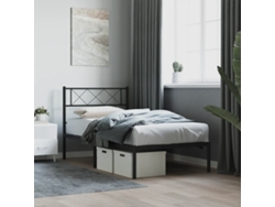 Marco de Cama con Cabecero Metal Negro (90x190cm)