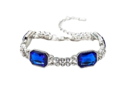 Elegante pulsera de mujer con cristales y pedrería Nostalgia88 (azul oscuro)