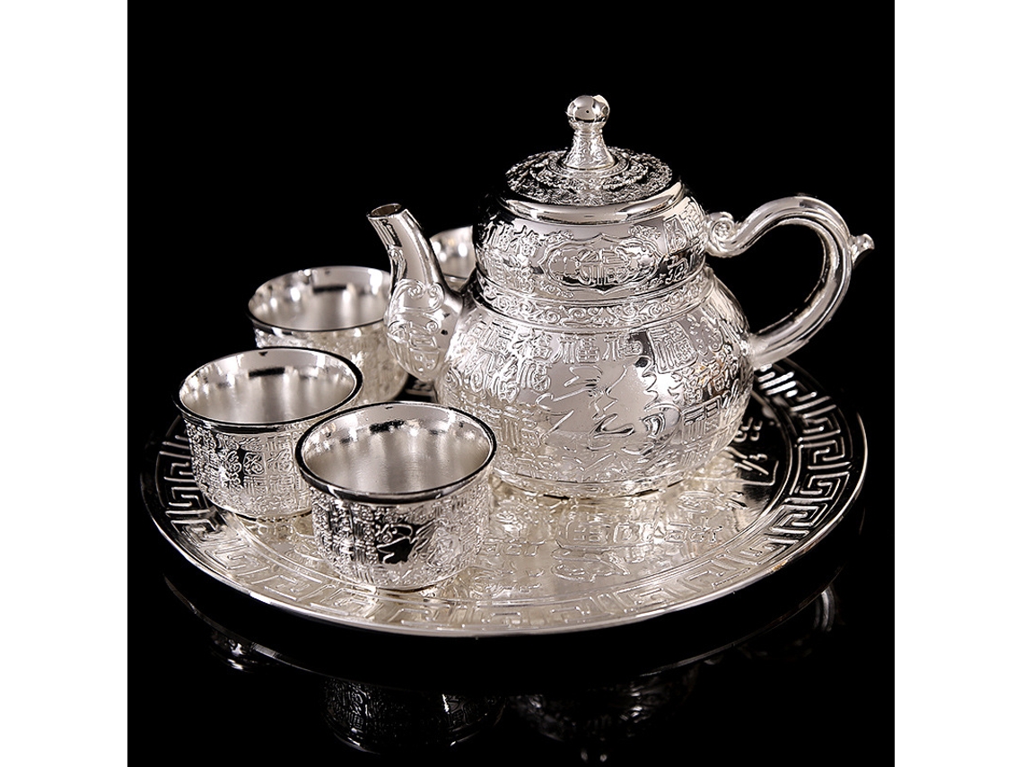 Juego De Té Baifu (plata), Vajilla De Plata Hecha A Mano, Tetera Y Taza Fair.