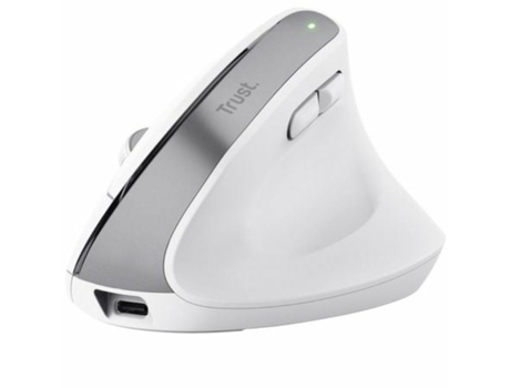 Ratón Ergonómico Óptico TRUST Bayo+ (Blanco - USB-C - USB-A - USB-C - Bluetooth)