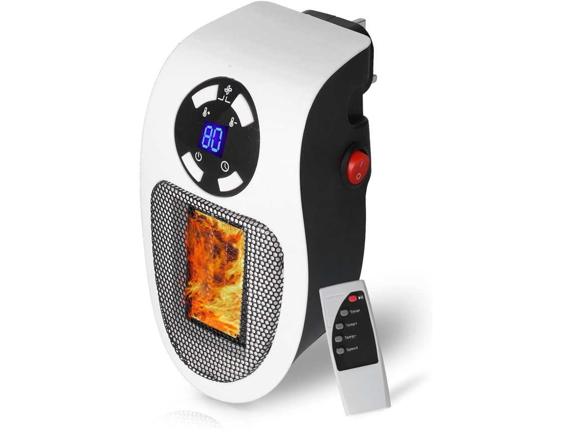 EIOORORRIY Aquecedor De Ventoinha Mini 500w, Aquecedor Elétrico Portátil Com Economia De Energia, Aquecedor Cerâmico Ptc Com Ventoinha E Controlo Remoto
