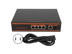 Switch Poe De 5 Puertos, 4 Puertos Poe De 1000 Mbps, 1 Puerto Gigabit De Enlace Ascendente, 1 Puerto Sfp, 802.3af/at, Sin Ventilador, Vlan.