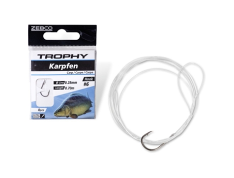 Paquete de 8 líderes ZEBCO Trophy Carp 0,25mm 70cm