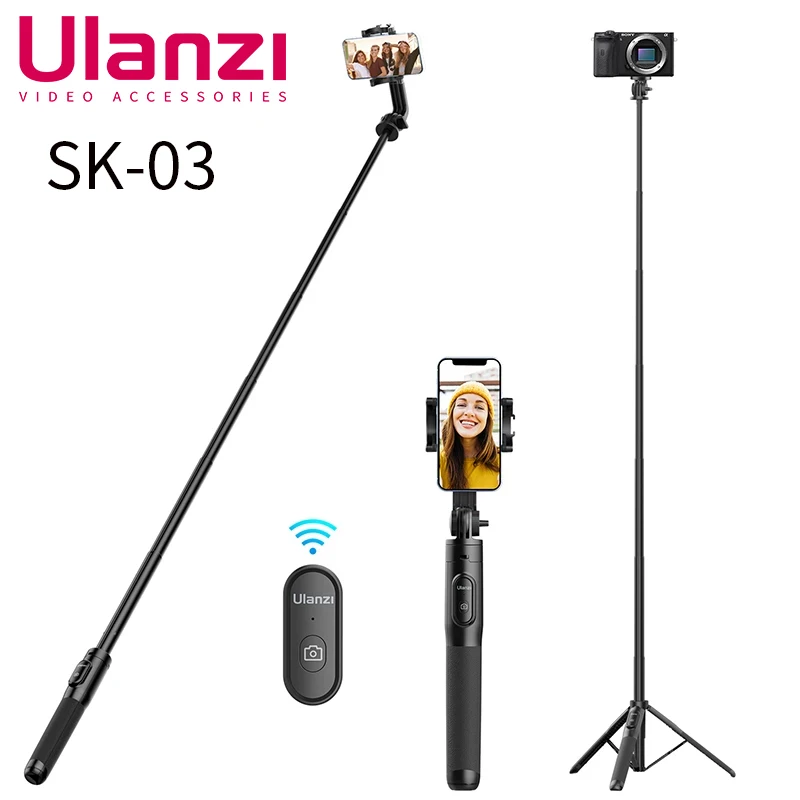 SK-03 Palo selfie inalámbrico Bluetooth de 1,5 m, trípode/monopié, para teléfonos móviles, GoPro Hero12-7 e Insta360 X3/DSLR