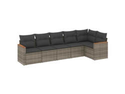 Maison Exclusive - Set De Muebles De Jardín 6 Pzas Y Cojines Ratán Sintético Gris