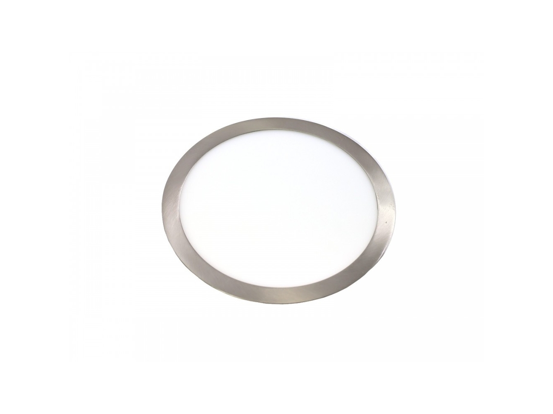 Lámpara de Techo Led 24W Luz Neutra 4200ºK. Redondo de Empotrar Acabado Acero